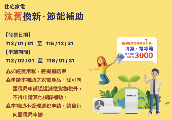 住宅家電汰舊換新節能補助